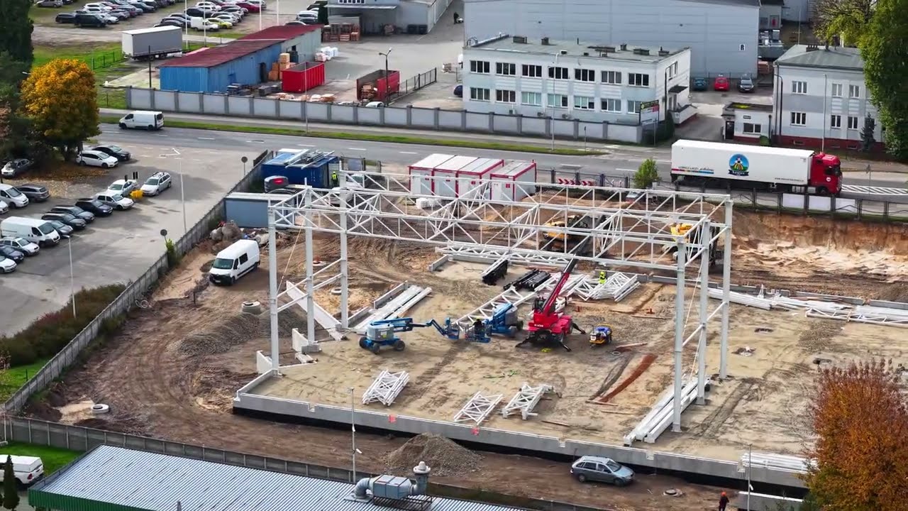 Film z budowy hali stalowej firmy ALPEX w trakcie realizacji | Nowoczesna przemysłowa hala stalowa