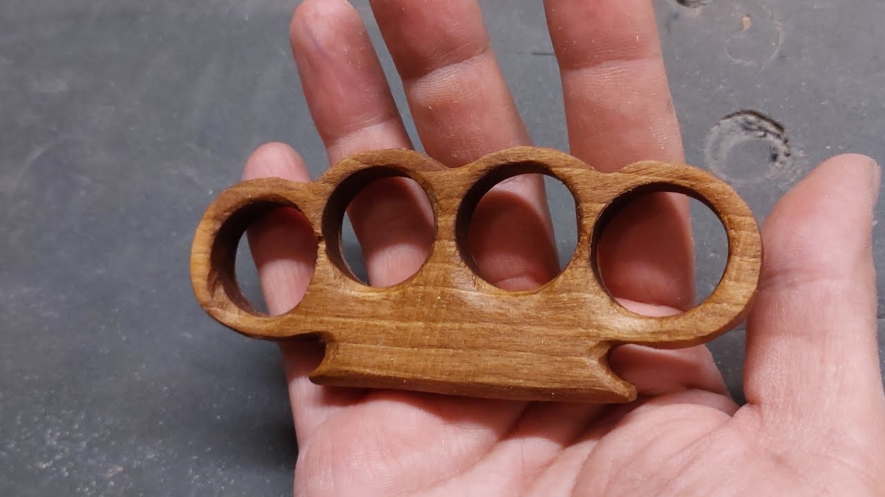 How to make a Walnut Wooden Knuckle Duster fast ! In 20 min incredible Woodworking Project DIY