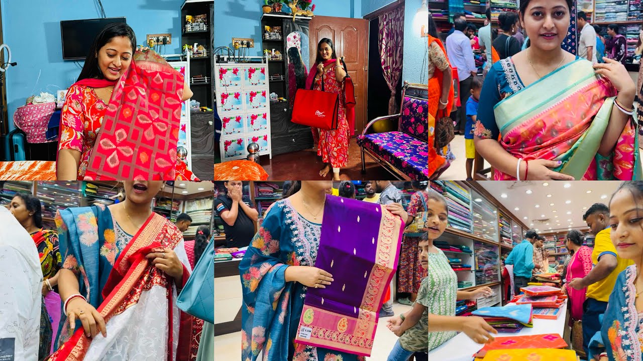 বাপের বাড়ি শশুর বাড়ি কার কার জন্য শাড়ি কিনলাম 😌 বর দিল আমাকে শাড়ি ♥️
