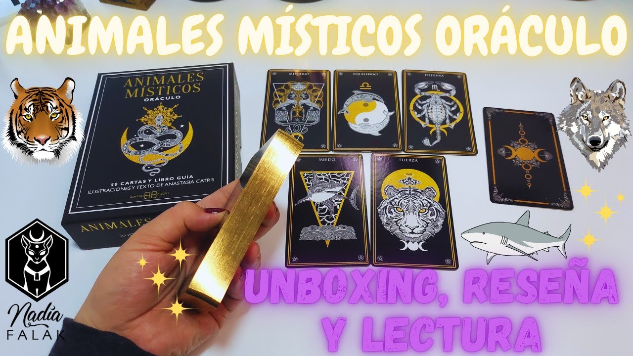 ANIMALES MÍSTICOS ORÁCULO 🐯 Unboxing, Reseña y Lectura ✨ 4K 💜 Nadia Falak