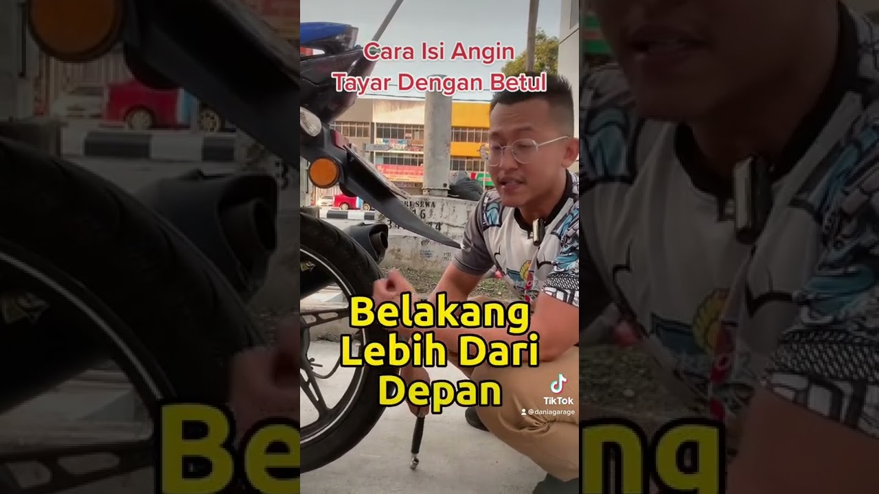 Cara isi angin tayar motor dan kereta
