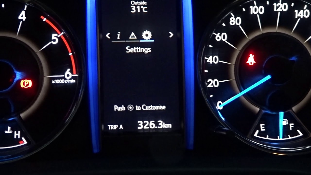 All New Fortuner Gauge Settings - Changing L/Km to Km/L -
