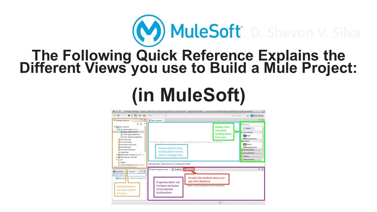 The Different Views you use to Build a Mule Project: (in MuleSoft)