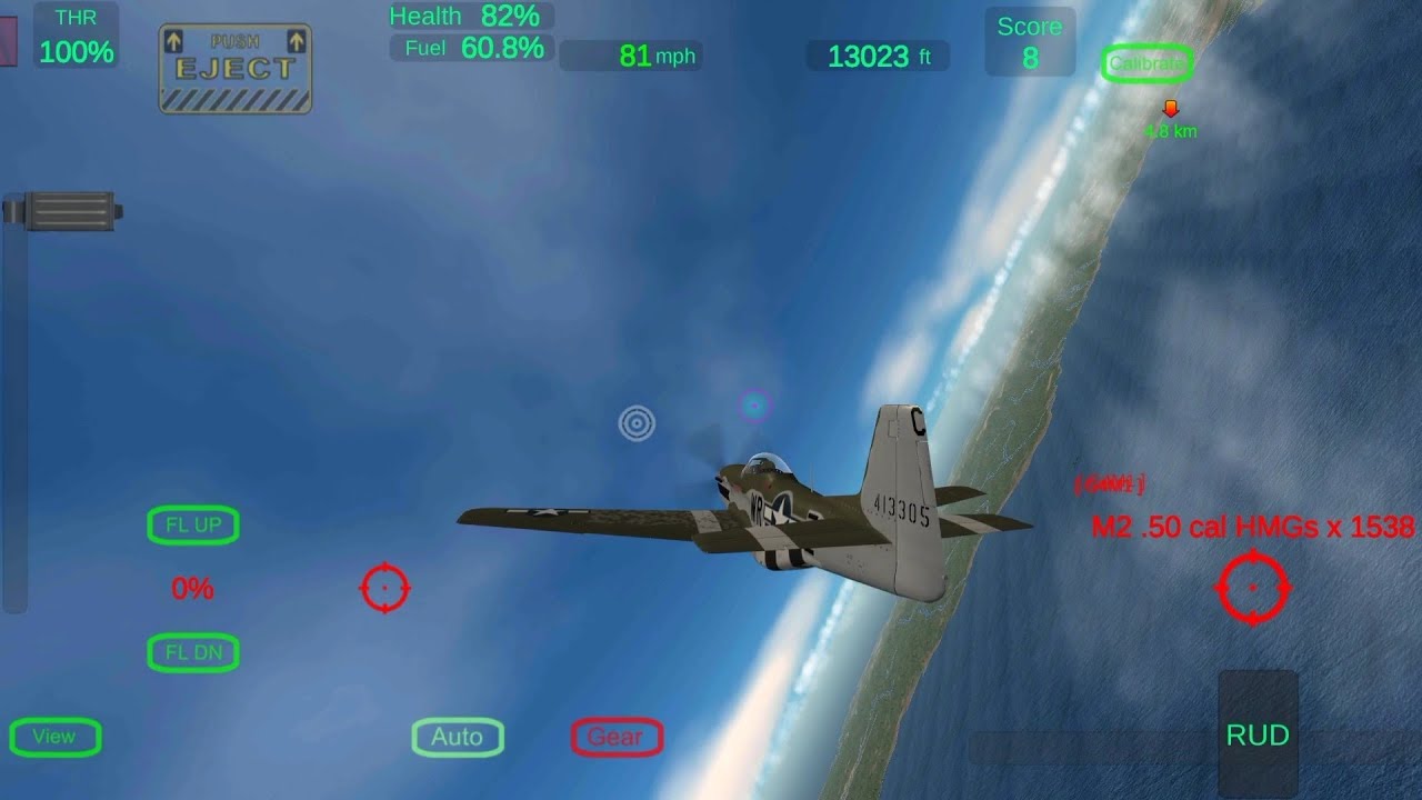 Gunship Sequel WW2 : P-51D vs Ki-84 & G4M1 Instant Dogfight. Crosshair Overlaied.