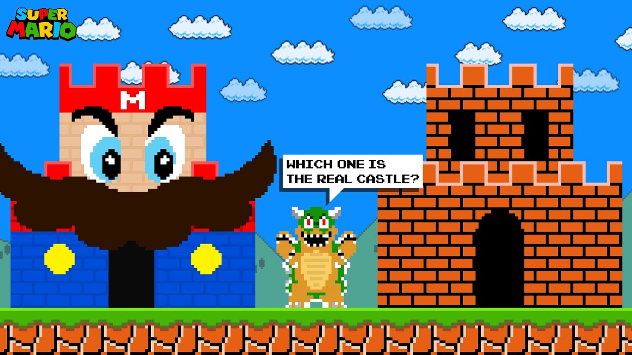 Cat Mario: Super Mario Bros., but Whatever Mario Touches, He Can FAKE