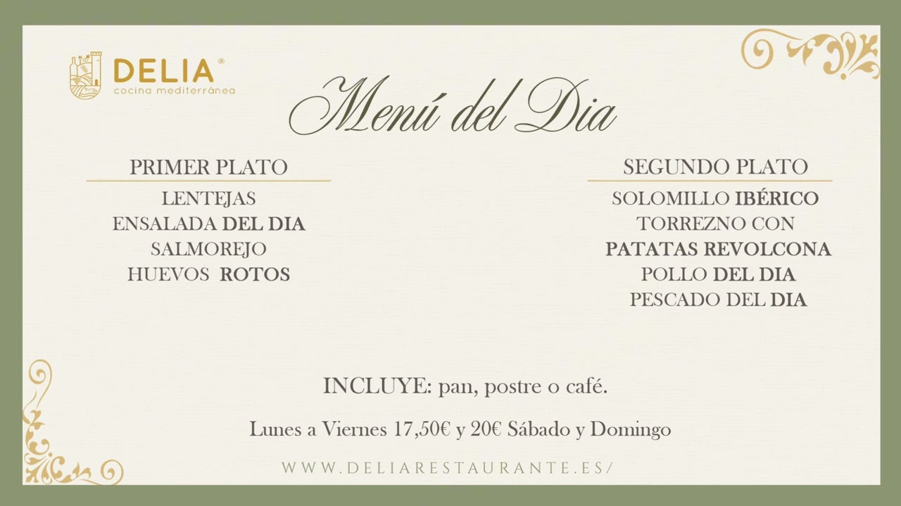 🍽️ Men&uacute; del D&iacute;a &middot; Cocina mediterr&aacute;nea en Madrid