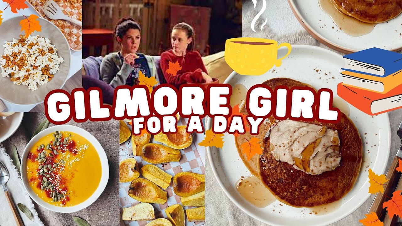 I Ate Like a Gilmore Girl for a Day pt 2! ☕️ Pumpkin Pancakes, Fiesta Burgers, Butternut Squash Soup