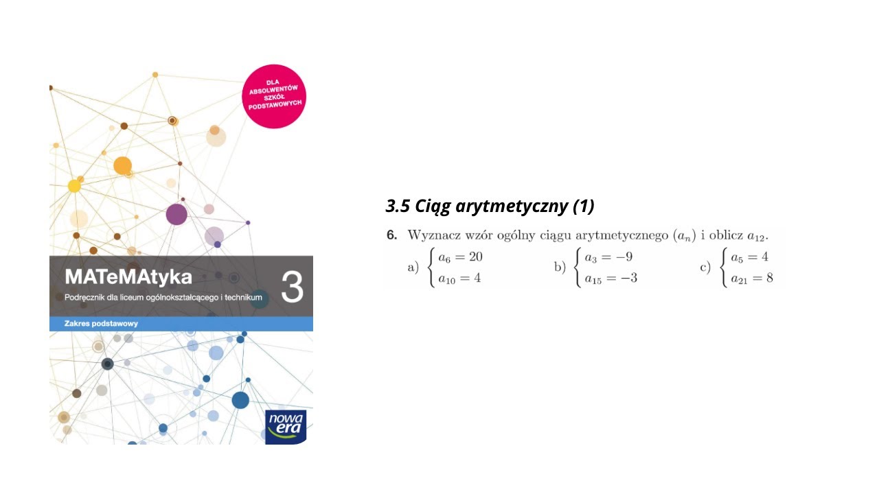 Zad6/131 Wyznacz wzór ogólny ciągu arytmetycznego an i oblicz a12 a) a6=20 a0=4