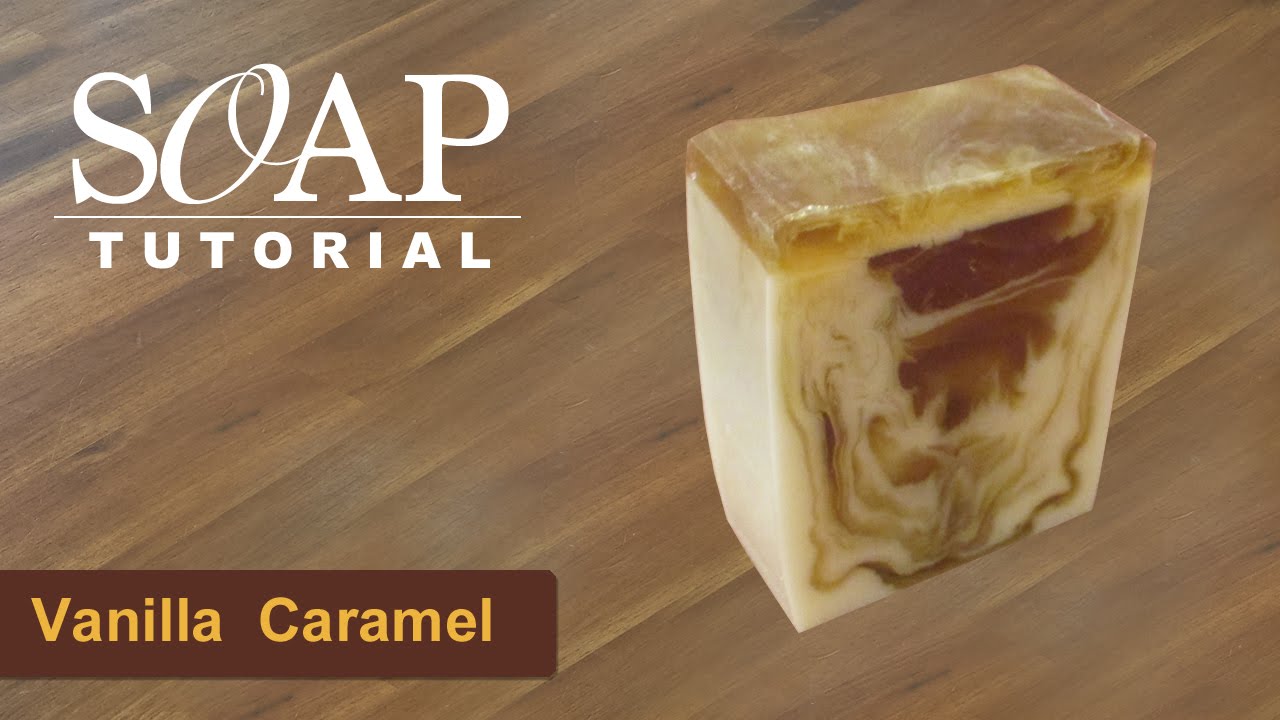 Vanilla Caramel v2, Melt and Pour Soap, Soap Swirls