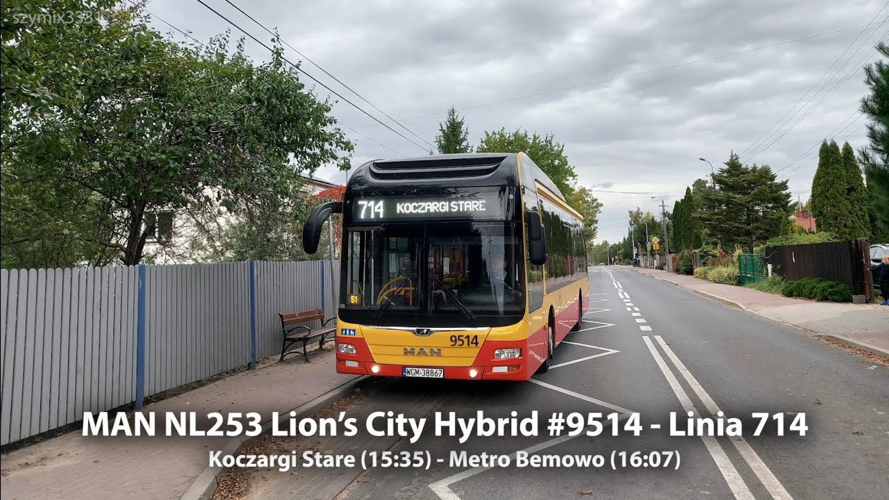 Linia 714 | MAN NL253 Lion's City Hybrid #9514 - Mobilis Warszawa