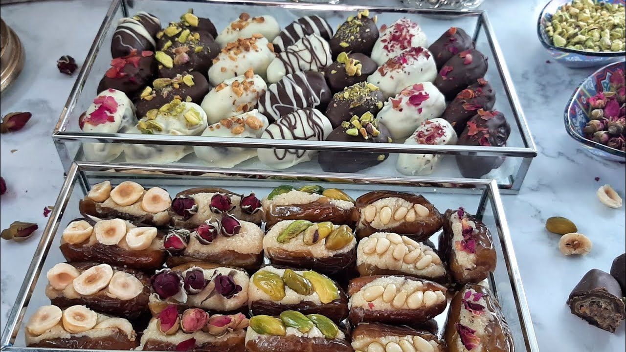 Dattes farcis دقلة محشية ب 3 حشوات مختلفة