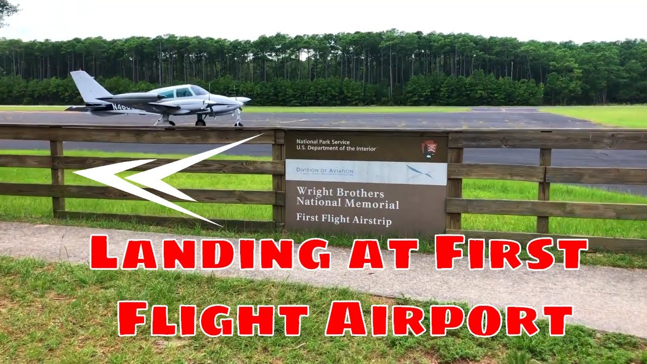 Landing at First Flight Airport + Wright Brothers Memorial in a Cessna 310 Q