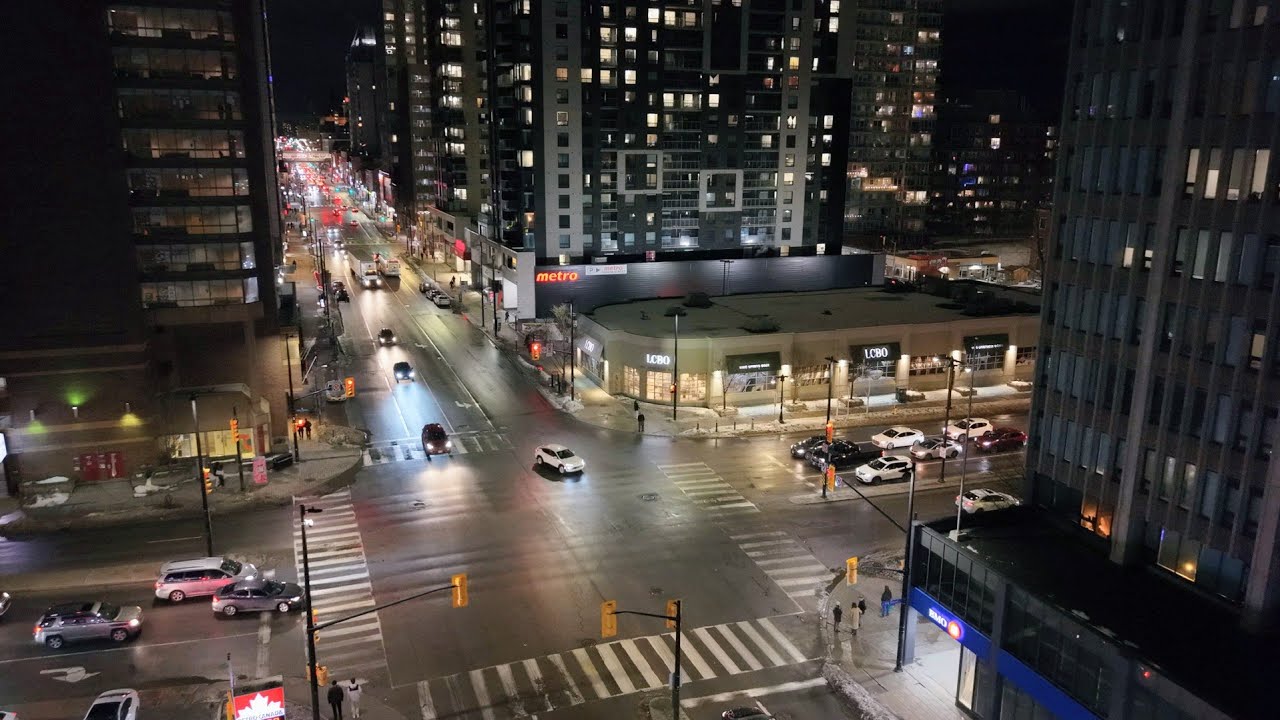 2026-01-14 Rideau Street & King Edward Avenue by night - Ottawa, Ontario, Canada 