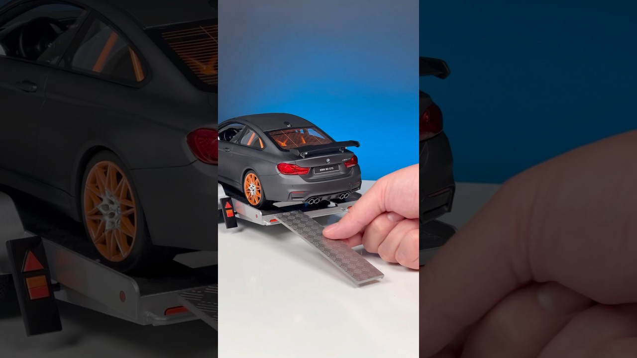 BMW M4 GTS Transported by Trailer🔎 (Frontiart / ixo) 1:18 Scale Models #scalemodel