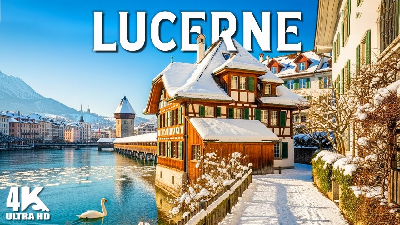 Lucerne Winter 4K | A Snowy Fairytale City with Frozen Waters & Alpine Views