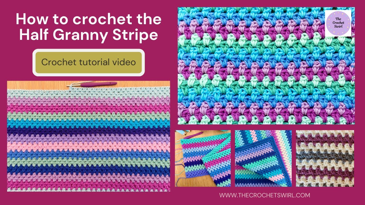 How to Crochet the Half Granny Stripe - beginner-friendly video tutorial