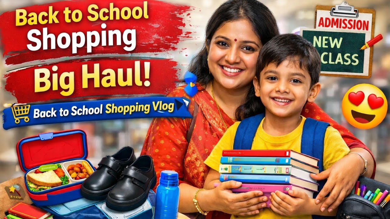 Rishit-এর স্কুলে ভর্তির আগে বড় কেনাকাটা| Back to School Shopping Vlog#minivlog #schoollife 