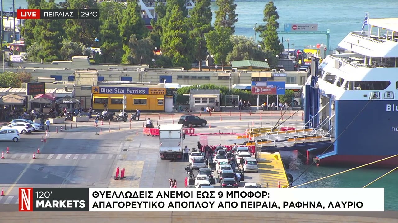 Θυελλώδης άνεμοι έως 9 μποφόρ: Απαγορευτικό απόπλου από Πειραιά, Ραφήνα, Λαύριο