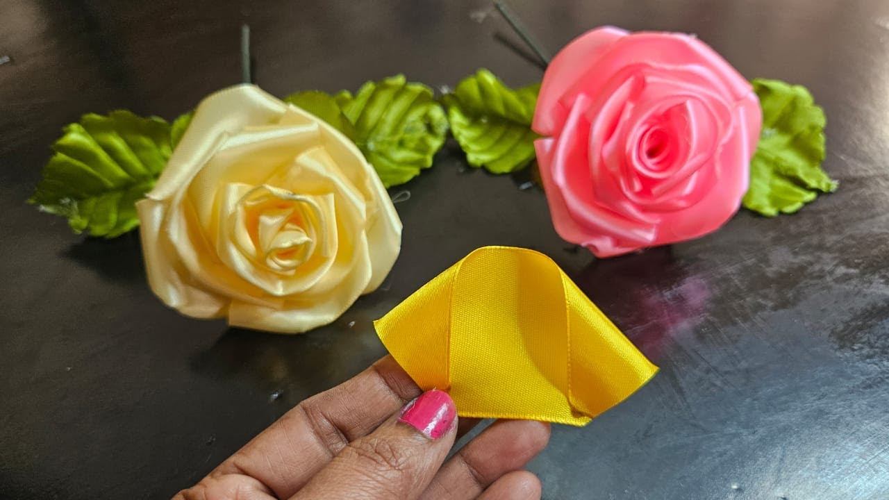 Amazing Satin Ribbon Flower Making l DIY - Ribbon Flowers l How To Make Satin Ribbon Flower