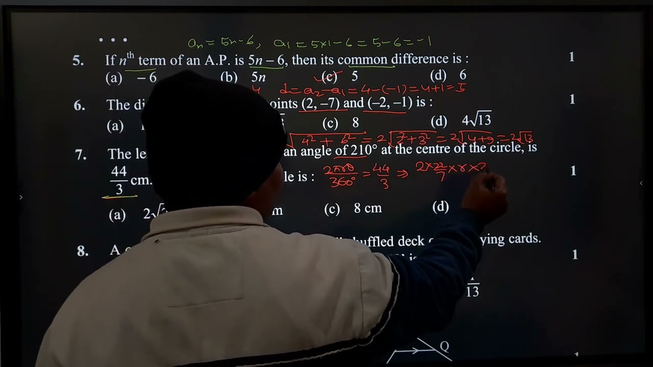 Ap, coordinate geometry, surface area and volume and probability maths class 10th pyq 2025