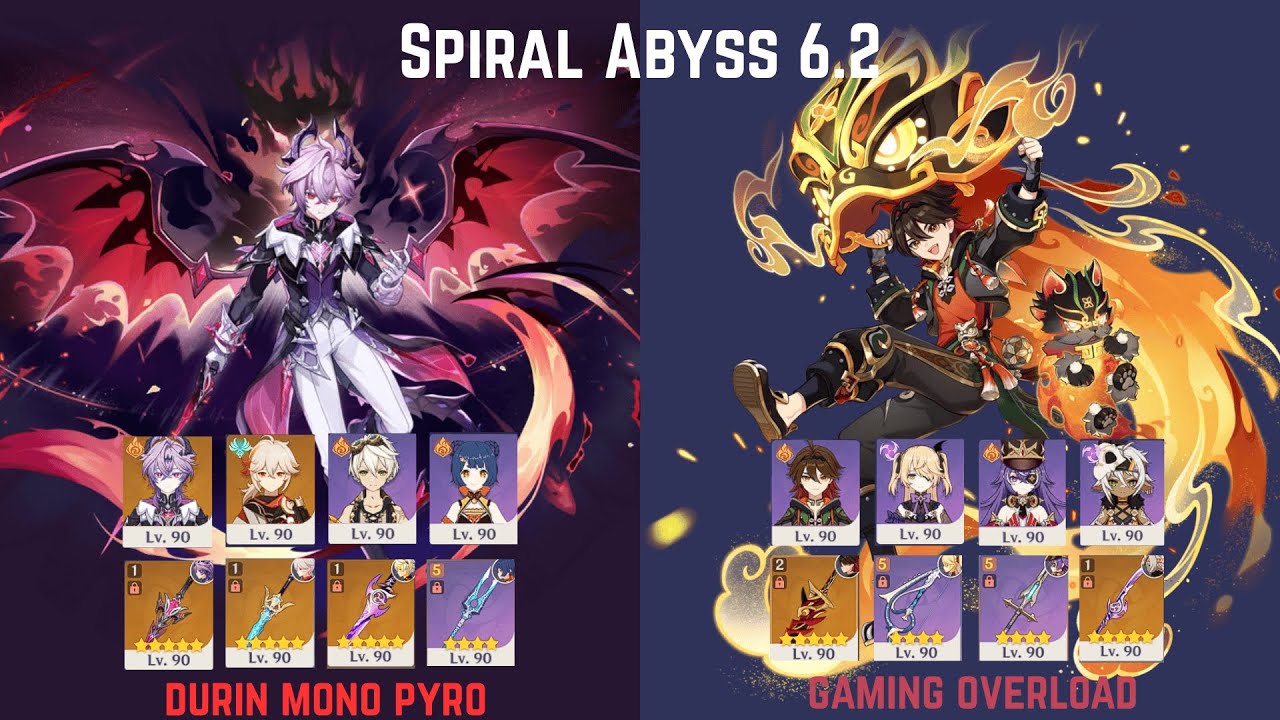 C0R1 Durin Mono Pyro & C6 Gaming Overload | 6.2 Spiral Abyss | Genshin Impact