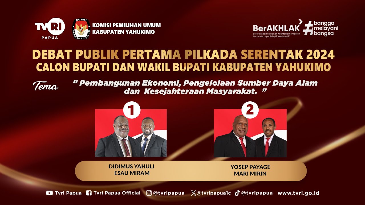 Siaran Langsung Debat Publik Pertama Calon Bupati dan Wakil Bupati Kab. Yahukimo