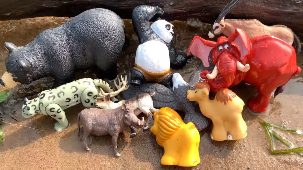 🌊 Learn Zoo Animal Names & Fun Facts For Kids with Toys at the Shoreline!