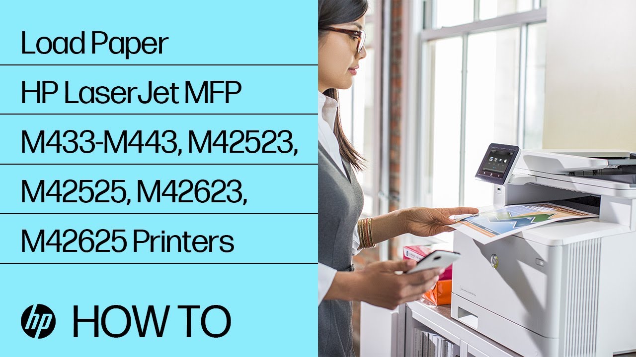 Load Paper | HP LaserJet MFP M433-M443, M42523, M42525, M42623, M42625 Printers | HP