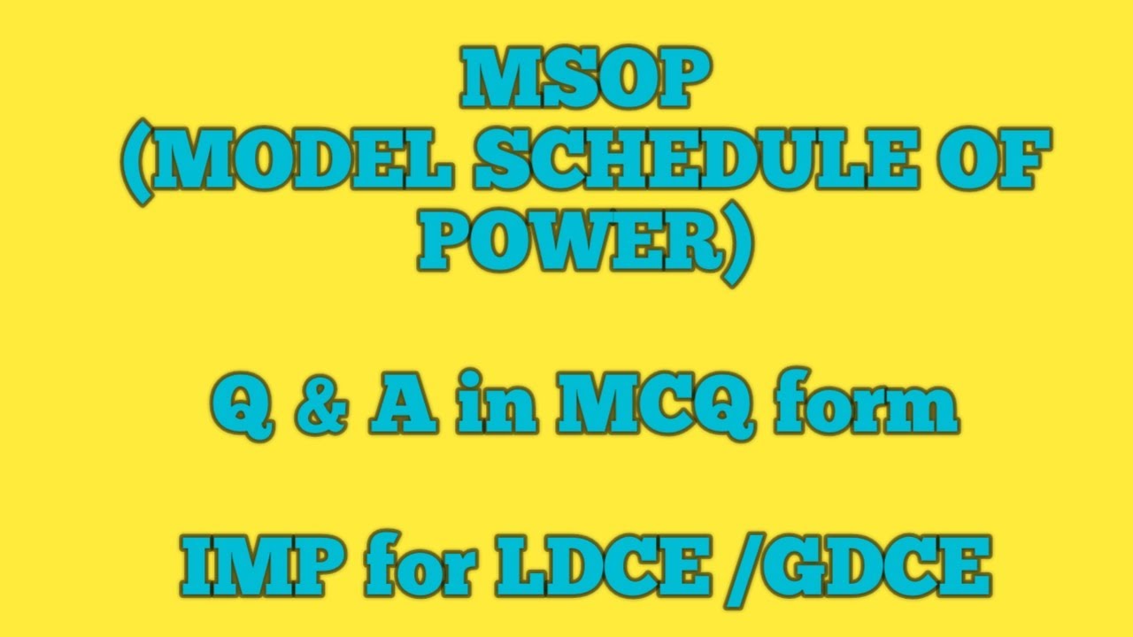 Model Schedule of Power#MSOP