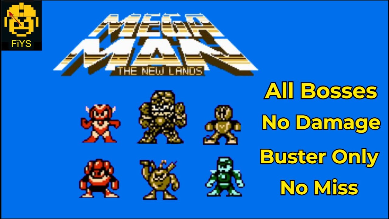 Megaman 1 - The New Lands Remastered: All Bosses, No Damage, Buster Only, No Miss (version 1.2)