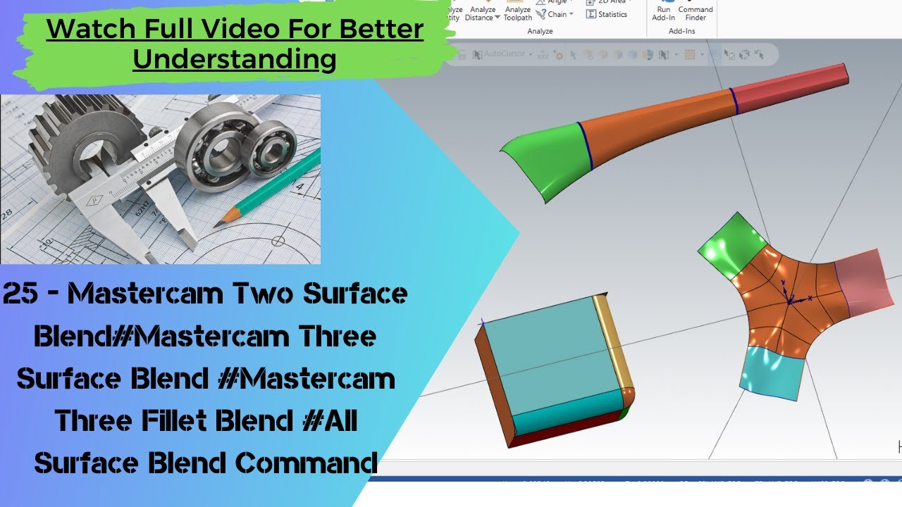 25-Mastercam Two Surface Blend#Mastercam Three Surface Blend#Mastercam Three Fillet Blend#cad#design