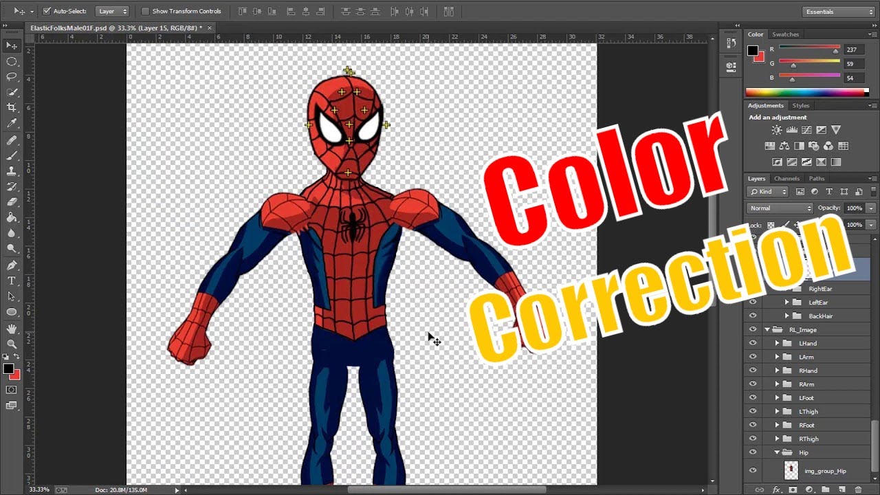 Color correction tutorial cartoon animator 4 convert to Photoshop