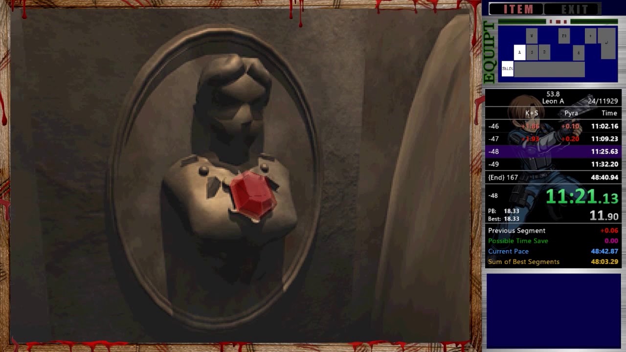Resident Evil 2 (1998) Former World Record Speed Run - 48:44 Leon A - Secret