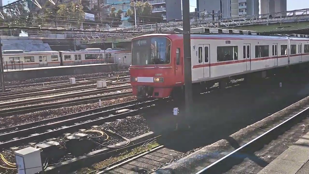 383系A204+A6編成(しなの12号)金山通過、名鉄3100系3116F金山到着