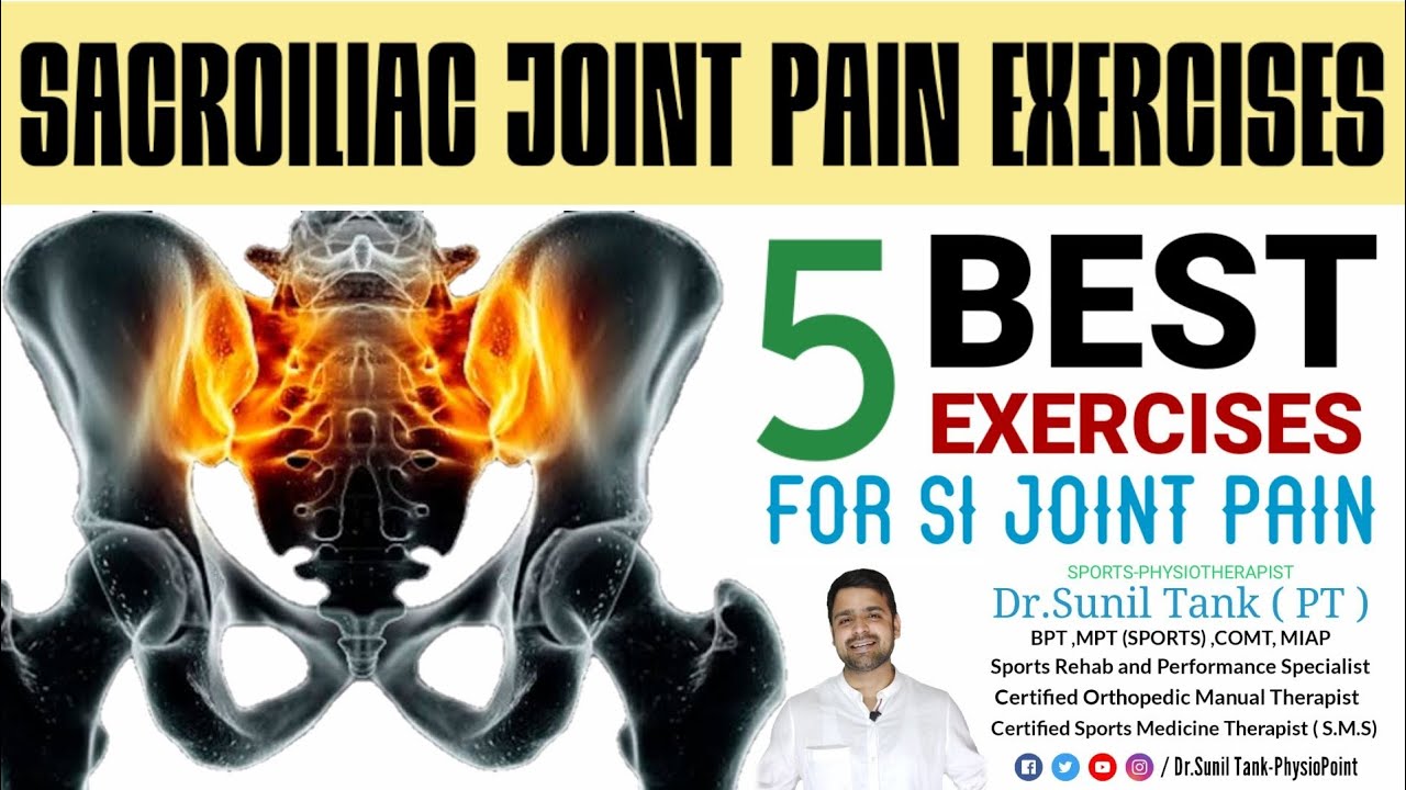 SI joint pain exercises hindi - 5 Best exercises for sacroiliac joint pain | si joint | PhysioPoint