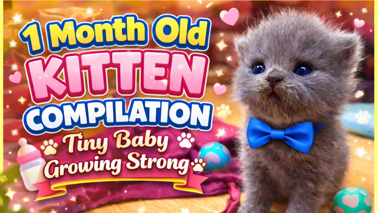 Look How Tiny My Kitten Was at 1 Month 😻🐾 | Baby Days Compilation #kitten #cat #catshorts #pets