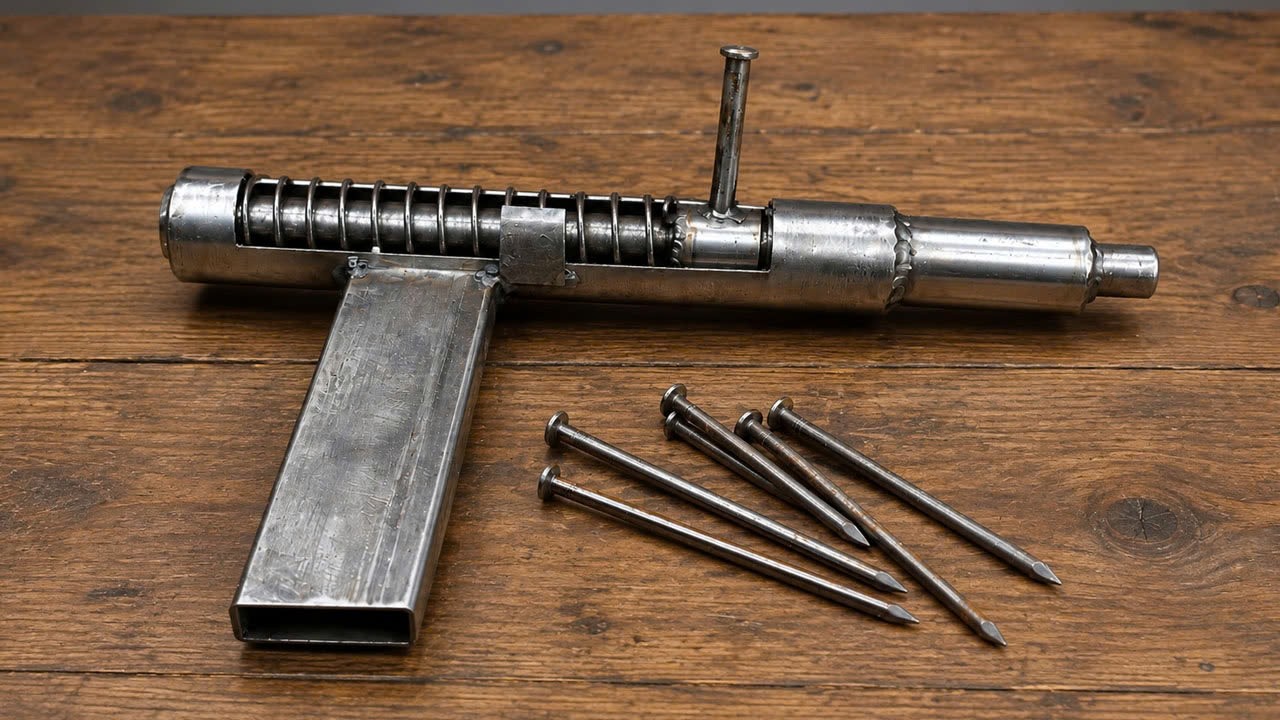 A crazy idea from a welder! How to easily make a nail gun at home | DIY WELD