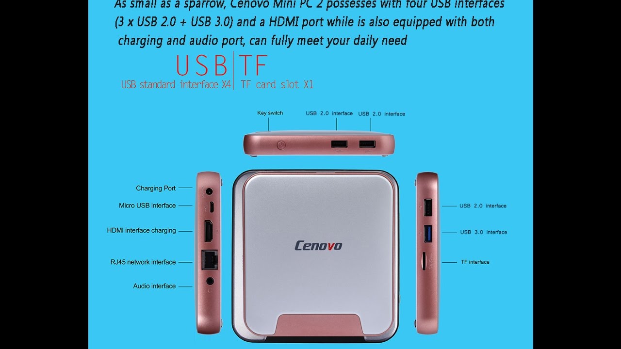 Cenovo Mini PC 2 Intel Cherry Trail Z8300 Quad Core