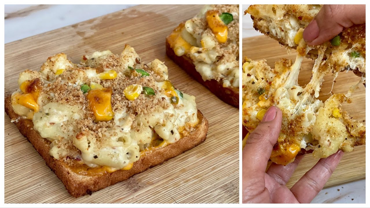 Crispy Creamy Cheesy Mac & Cheese Toast In Kadai | Macaroni Cheese Toast | No Oven Mac & Cheese