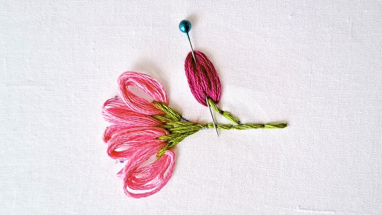 Beautiful tricks of flower hand embroidery tutorial, kadai dejan, Creative Crafts