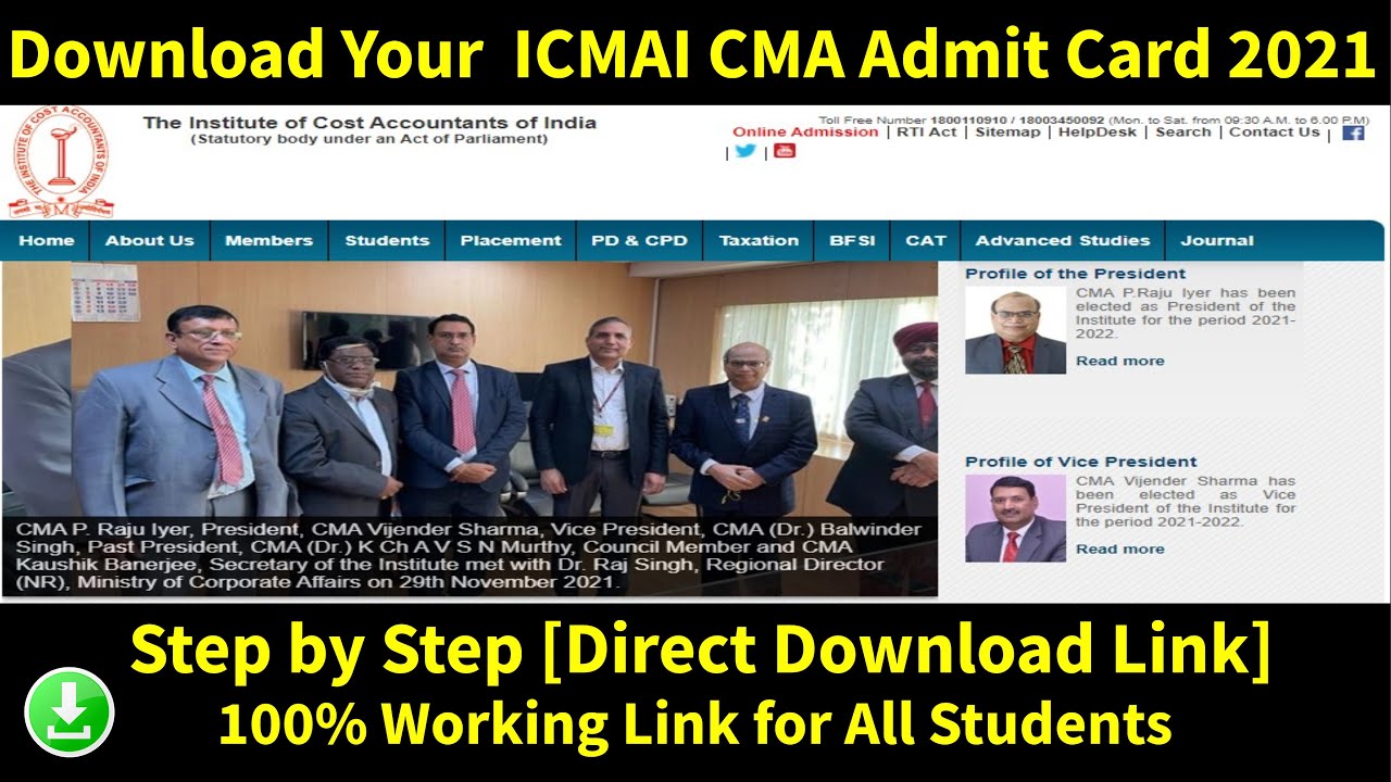 How to Download ICMAI CMA Admit Card 2021- Download ICMAI CMA Admit [Direct Link]