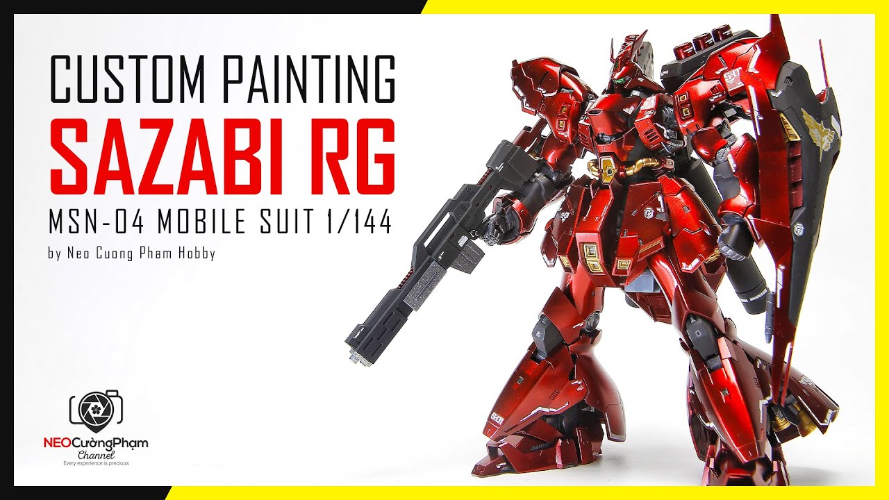 Để sơn mô hình Sazabi RG không còn là thử thách | Cách sơn Gundam đơn giản | NEO Cường Phạm Hobby