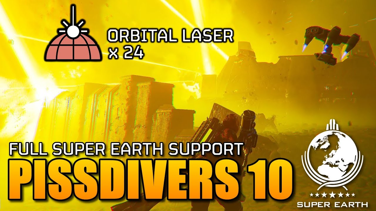 PISSDIVERS 10 - ALL LASERS - DSS ORBITAL LASER AND EAGLE STORM SUPPORT | Helldivers 2