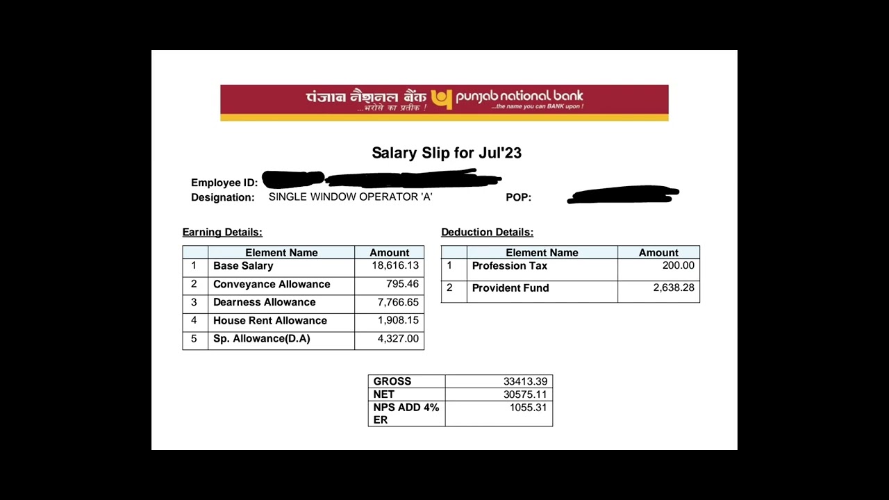 Punjab National Bank Clerk Salary- July, 2023 ☺😎 (upcoming salary slip)