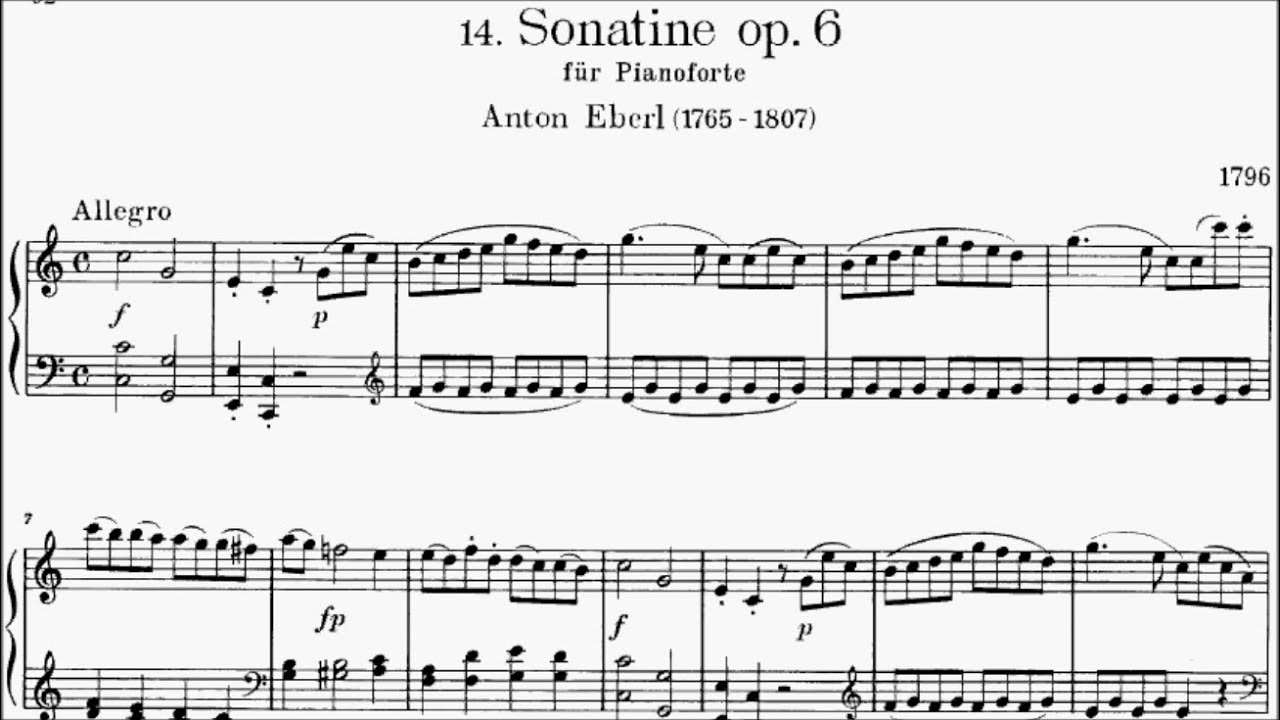 AMEB Piano Series 18 Grade 6 B2 Eberl Allegro Op.5 Movement 1 Sheet Music