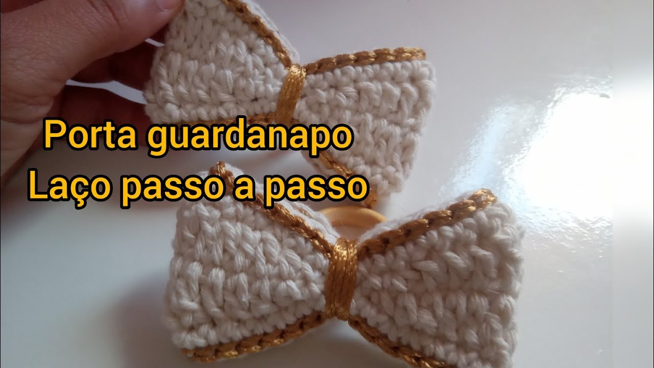 Porta guardanapo laço em crochê passo a passo