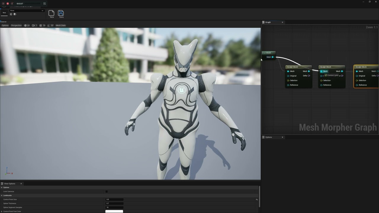 Цепные скульптурные деформации с помощью Mesh Morpher Graph в Unreal Engine