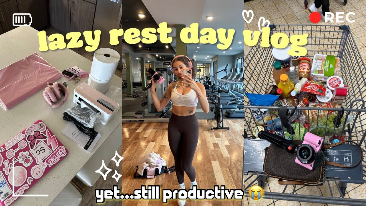 vlog: a needed LAZY self care sunday *still productive* 🌞 amazon & white fox haul, groceries, etc.