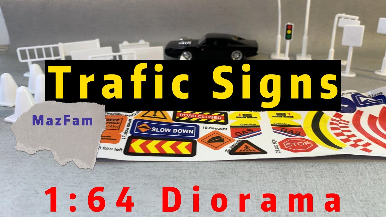 Traffic lights and Road signs for 1:64 diecast and diorama, Hotwheels, Matchbox.
