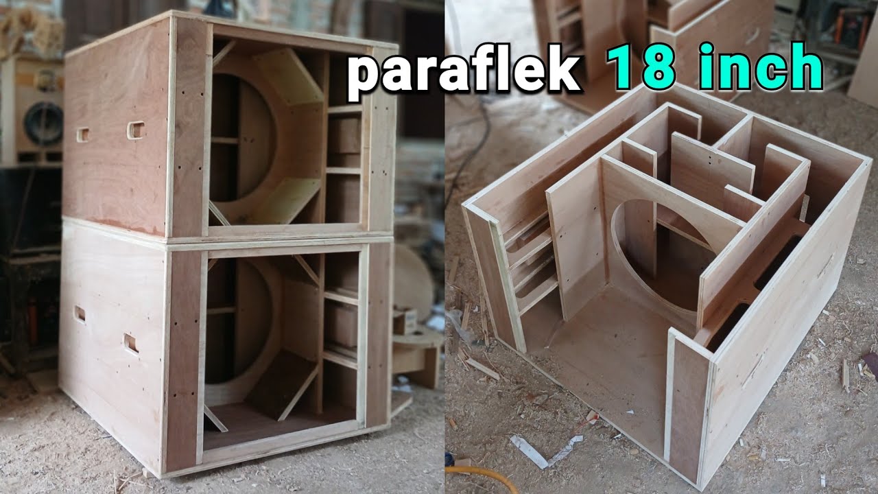 membuat box parathel18 inch ,box subwoofer paraflek